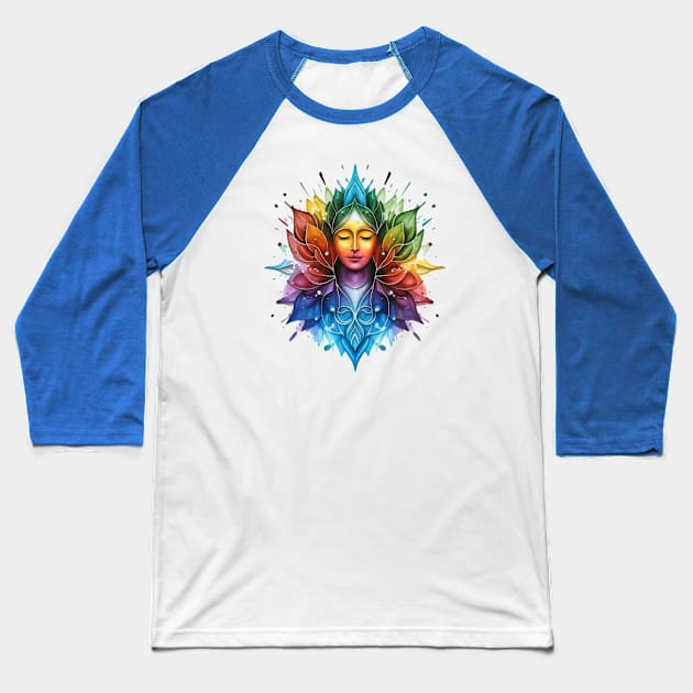 Spirituality Abstract Portrait Baseball T-Shirt by byNIKA